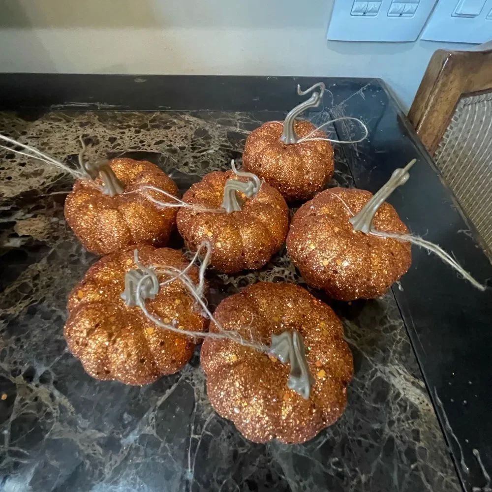Sparkly Orange Pumpkin Decor!